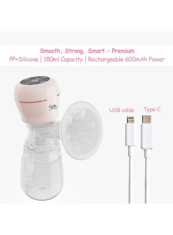 لطف وحضن شفاط حليب كهربائي (بدون استخدام اليدين، صامت، قابل لإعادة الشحن) مع فوط تغيير الأطفال للاستعمال一次 (150 قطعة، أزرق، مقاس 60×90 سم) – شفاط محمول مع بطانات حفاضات فائقة الامتصاص ومضادة للتسرب للأمهات والرضع. - Image 2