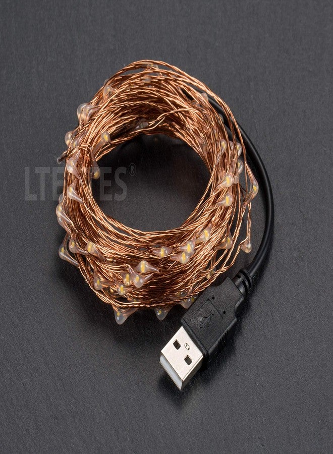 LTETTES 10 Meter 100 Led USB Powered Waterproof Copper Wire Warm White Led Fairy String Lights for Home Bedroom Decorations Lights. Wedding, Diwali, Christmas Tree Lights - Image 5