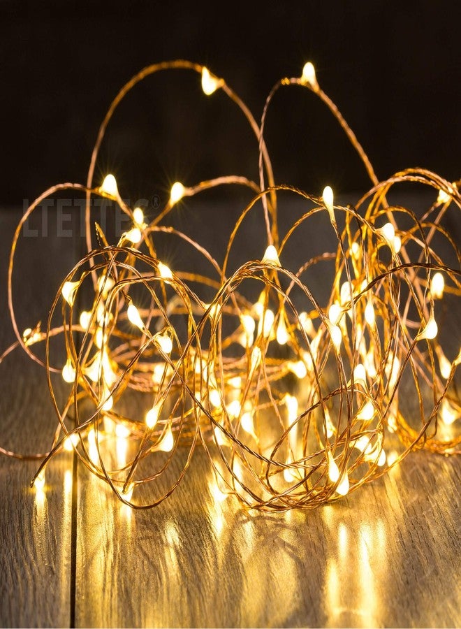 LTETTES 10 Meter 100 Led USB Powered Waterproof Copper Wire Warm White Led Fairy String Lights for Home Bedroom Decorations Lights. Wedding, Diwali, Christmas Tree Lights - Image 3