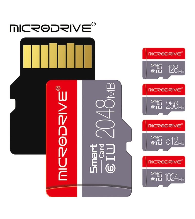 Microdrive Small Capacity 128MB TF Memory Card for Surveillance Cameras Driving Recorders Navigation Devices Durable Classic Model Red Grey - Image 1