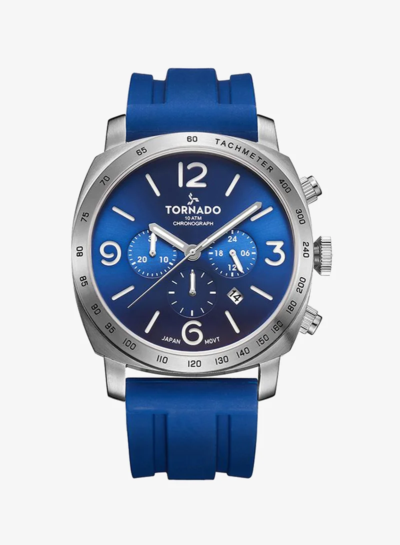 TORNADO Men's Silicone Chronograph Watch T9102-SSNN - 43x52 mm