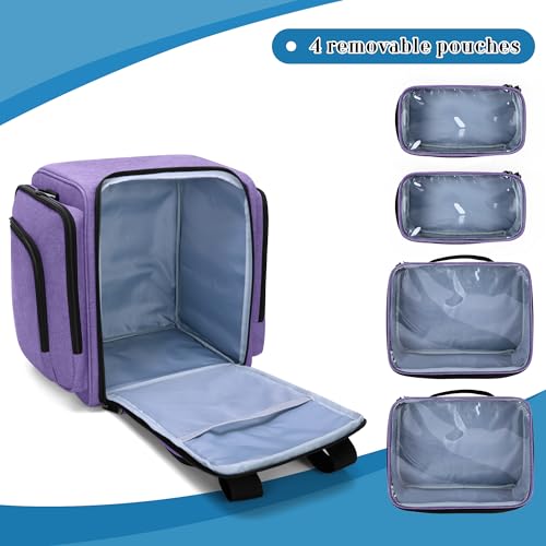 BAFASO Large Pill Bottle Organizer with 4 Inner Removable Pouches, Medicine Bag Come with Shoulder Strap (Bag ONLY),Purple - Image 2
