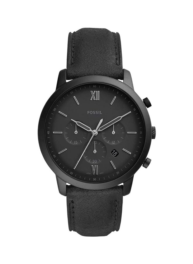 FOSSIL Men Neutra Leather Chronograph Watch Fs5503p - 43 mm - Black - Image 1