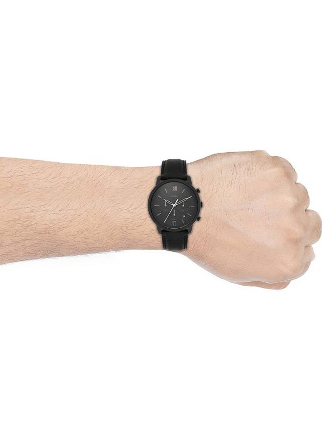 FOSSIL Men Neutra Leather Chronograph Watch Fs5503p - 43 mm - Black - Image 4