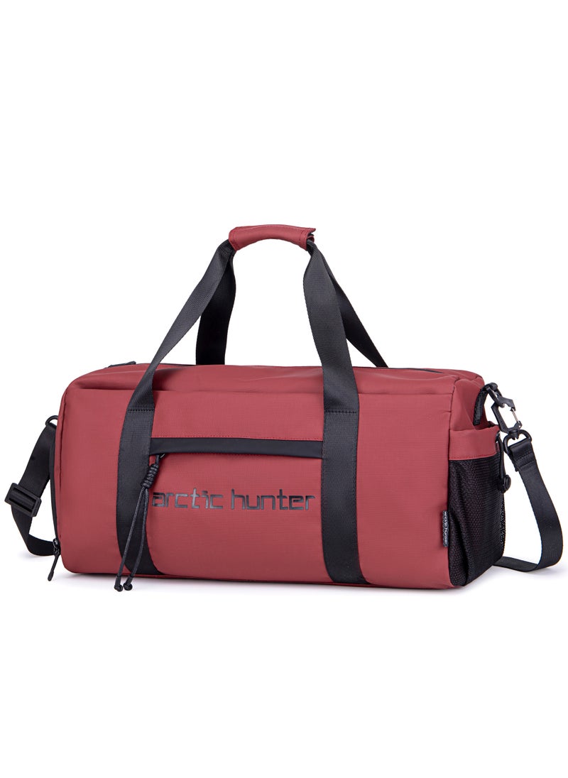 ARCTIC HUNTER - Premium Gym Bag Water Resistant Duffel Bag with Shoe Compartment and Detachable Shoulder Straps for Men and Women LX00537 Red - Image 1