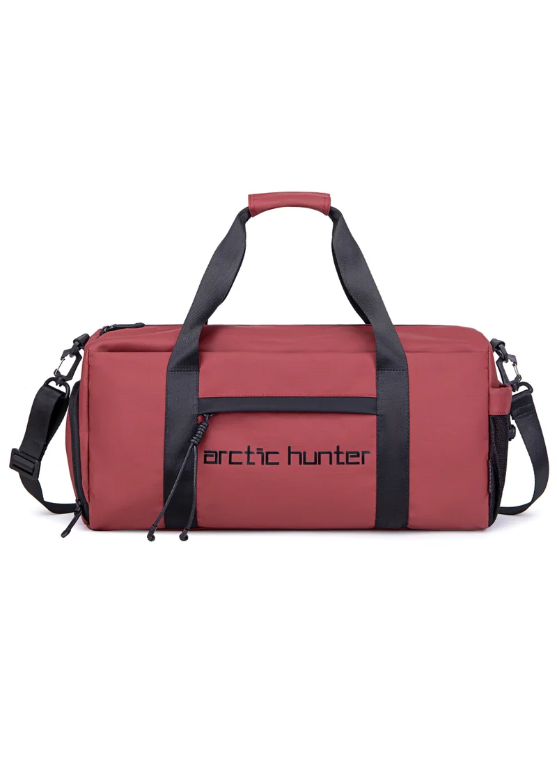 ARCTIC HUNTER Premium Gym Bag Water Resistant Duffel Bag with Shoe Compartment and Detachable Shoulder Straps for Men and Women LX00537 Red
