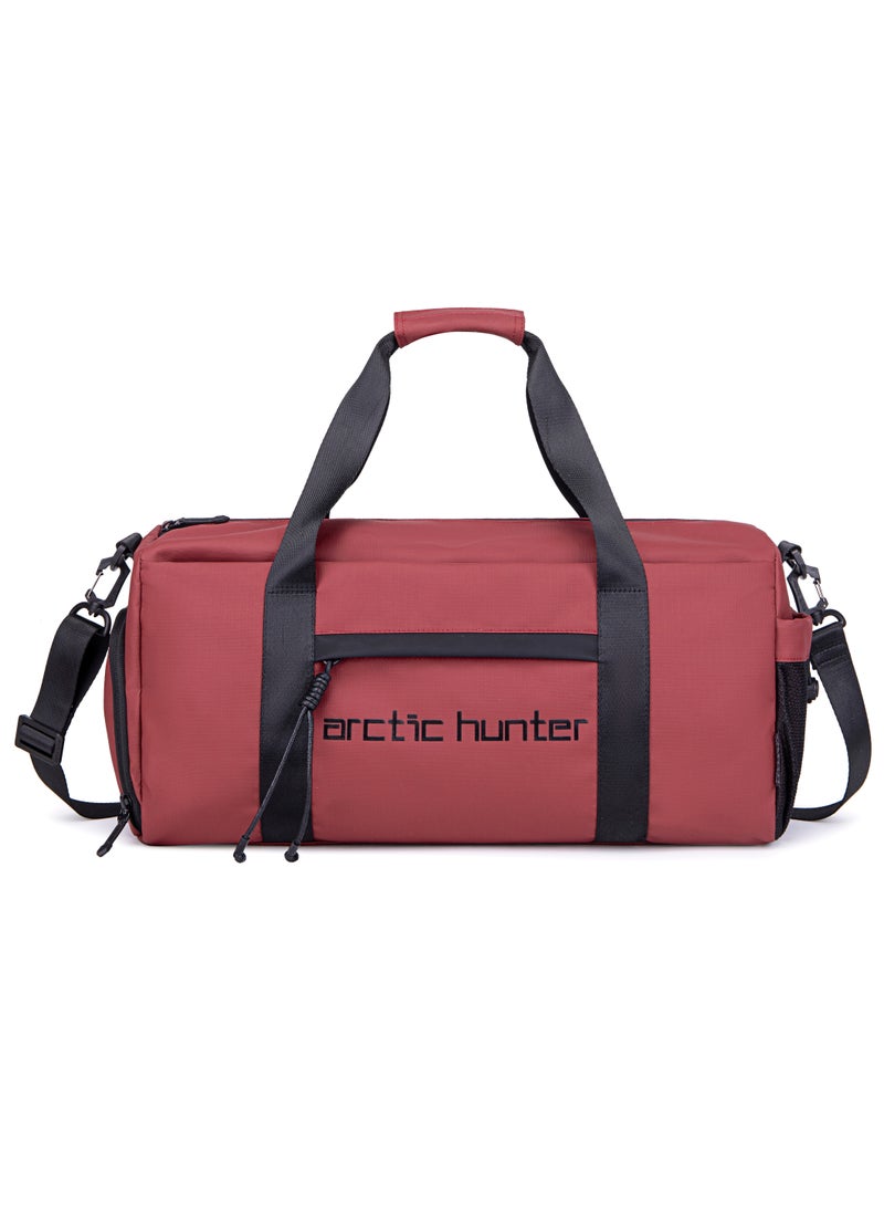 ARCTIC HUNTER - Premium Gym Bag Water Resistant Duffel Bag with Shoe Compartment and Detachable Shoulder Straps for Men and Women LX00537 Red - Image 1