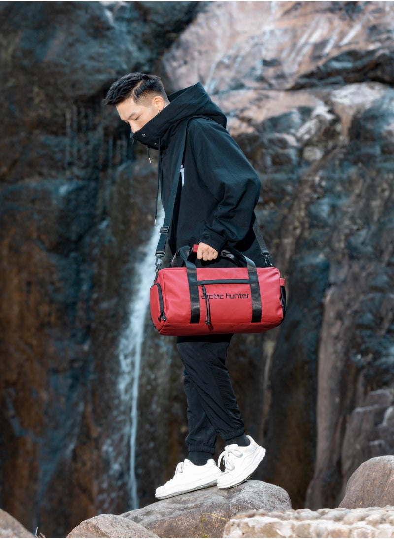 ARCTIC HUNTER - Premium Gym Bag Water Resistant Duffel Bag with Shoe Compartment and Detachable Shoulder Straps for Men and Women LX00537 Red - Image 1