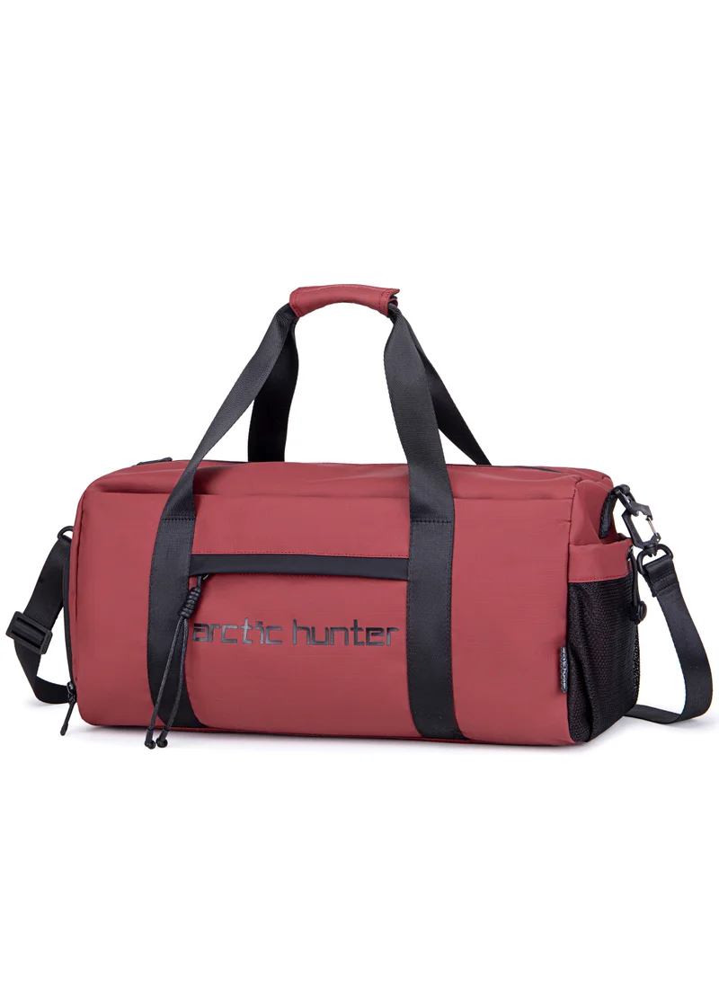 ARCTIC HUNTER Premium Gym Bag Water Resistant Duffel Bag with Shoe Compartment and Detachable Shoulder Straps for Men and Women LX00537 Red