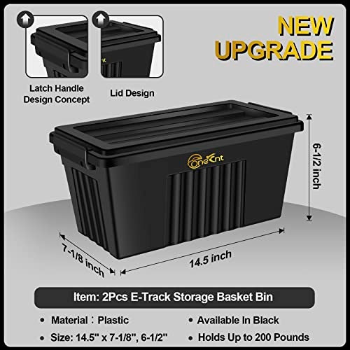 Onesnt 2 Pack E-Track Basket Storage Bin for E Track Accessories for Enclosed Trailer- System to Tool Organizer Workshop, Garage - Image 2