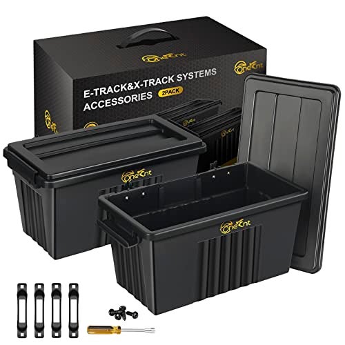 Onesnt 2 Pack E-Track Basket Storage Bin for E Track Accessories for Enclosed Trailer- System to Tool Organizer Workshop, Garage - Image 1
