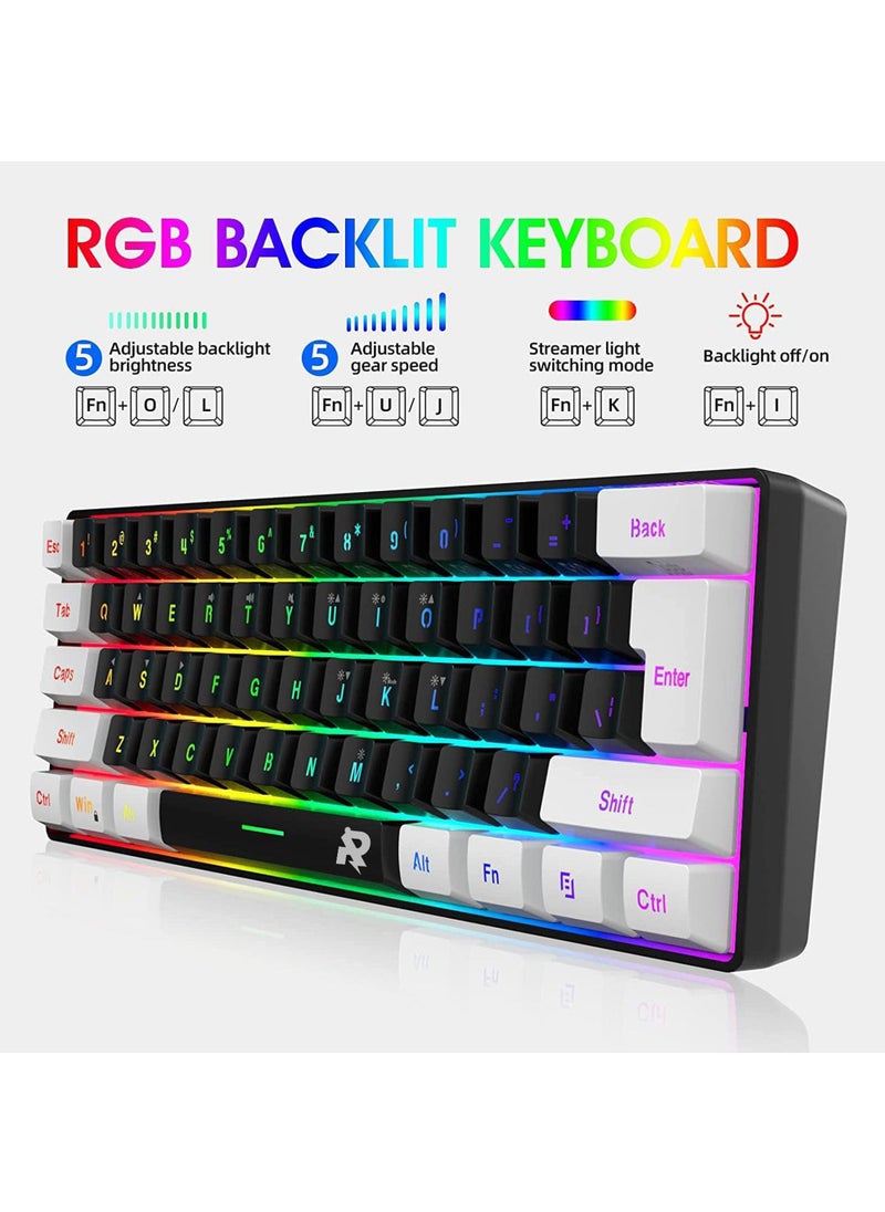 Generic - Wired Gaming Keyboard and Mouse Combo Include Mini 60% Merchanical Feel Keyboard Ergonomic Design - Image 1