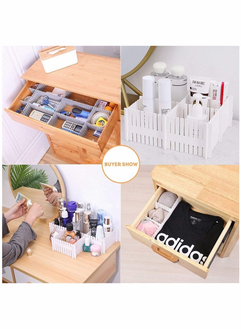 SYOSI Drawer Divider, Adjustable DIY Storage Organizer Separator for Tidying Clutter Cutlery Makeup Clothes of Dresses, Desk & Box in Kitchen Bathroom Bedroom Office Cut at Will (16 pcs) - Image 3