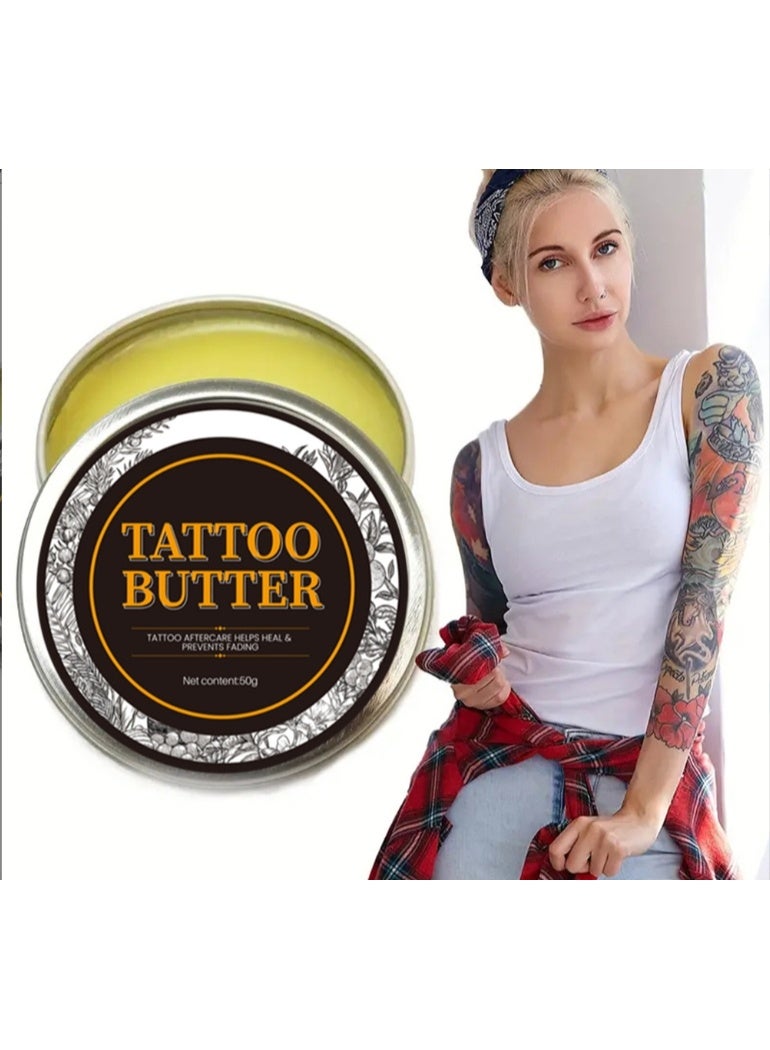 MIAOFUTONG 50 g Tattoo Butter, Care Cream for Daily Tattoo After-Care Care, Tattoo Care, Aftercare Refreshing Ointment, Aftercare for Tattooed Skin - Image 1