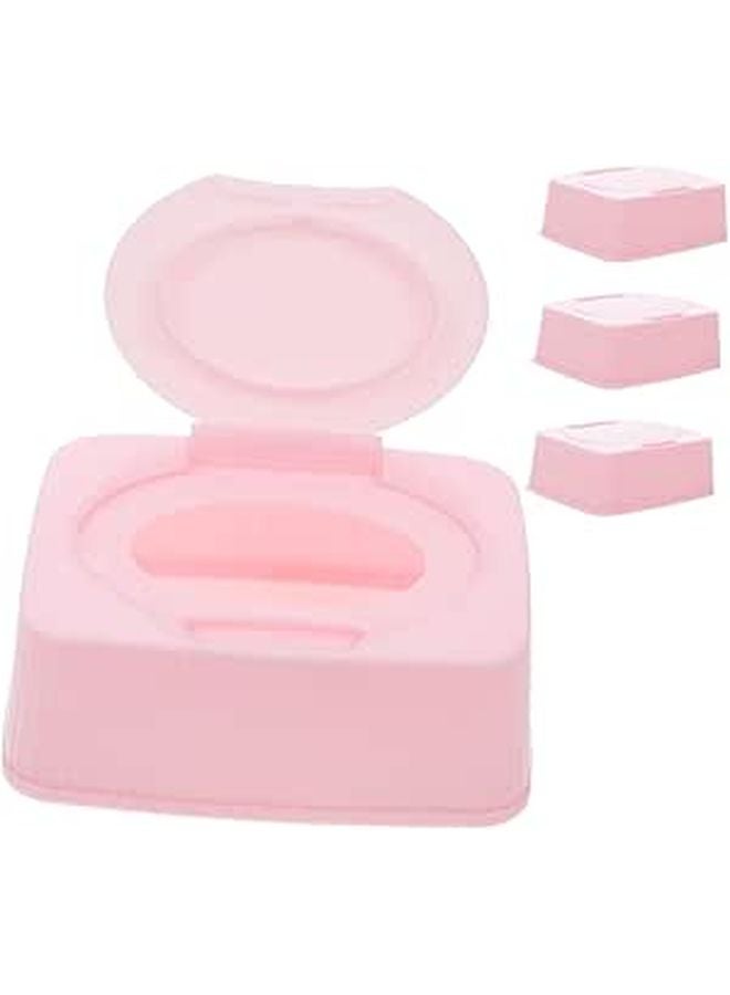 Plastic Wet Wipes Storage Container Box With Pull Out Design 4Pcs Set - Image 1