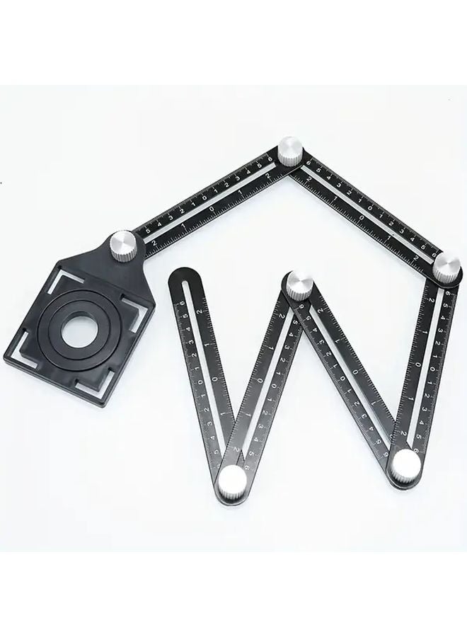 Heavy Duty Aluminum Alloy Multi Angle Measuring Ruler 3 Hole System Foldable 1pc - Image 1