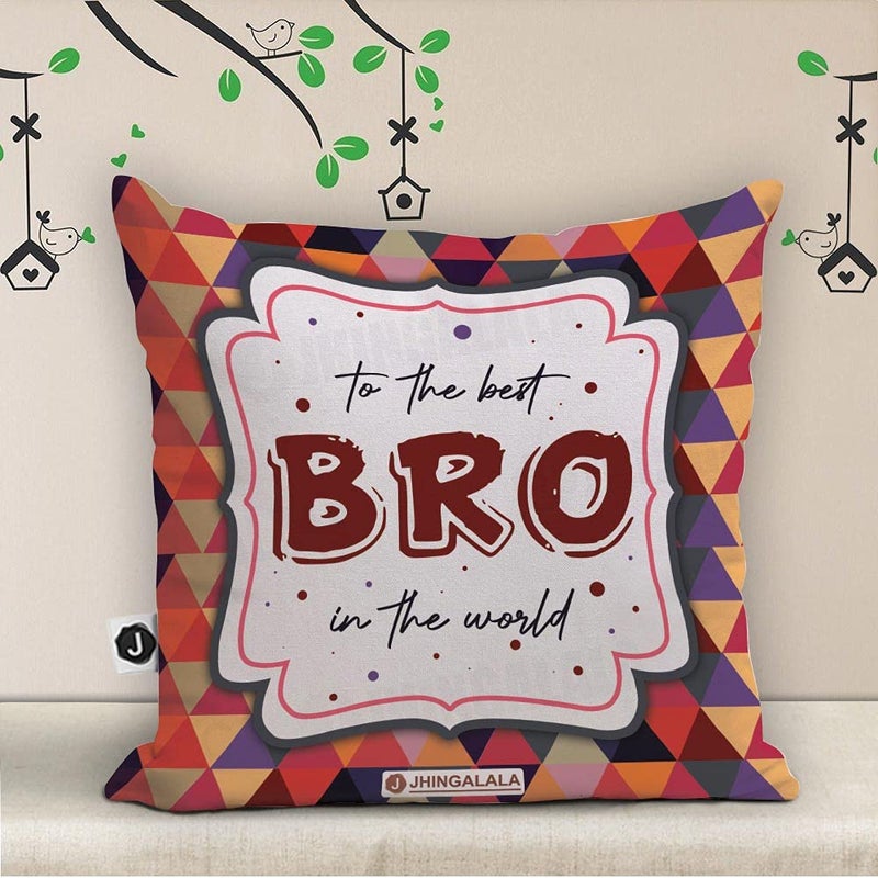 Jhingalala Jhingalala Gift for Brother Sister Combo to The Best BroSis in The World Printed Cushion Cover with Filler and Greeting Cards Combo Gifts for Brother Sister on Birthday Raksha Bandhan  - Image 3