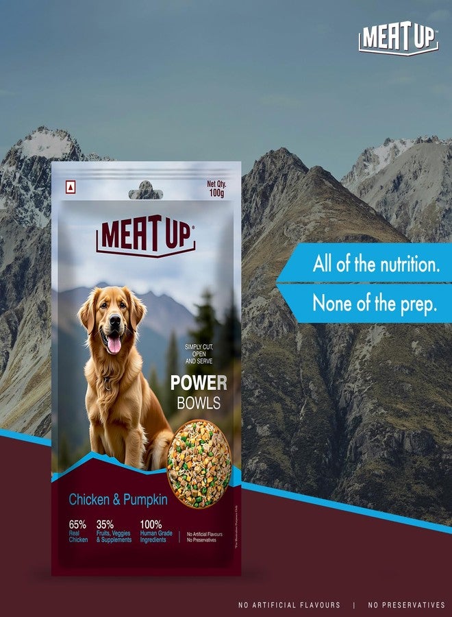 Meat Up Dog Fresh Food (2 x 100g) 200g | Chicken & Pumpkin Flavour | Buy 1 Get 1 Free | Maintain Strong & Lean Muscles | Nutrition | Better Digestibility - Image 2