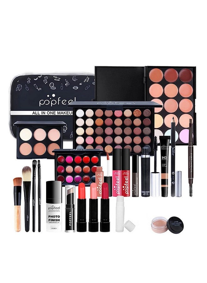 Melemando All In One Makeup Kit 27 Piece Makeup Kit For Women Full Kit All In One Makeup Sets Include Eyebrow Eyeliner Eyeshadow Mascara Foundation Concealer Lip Gloss Lipstick Makeup Brush (Mkit03)  - Image 1