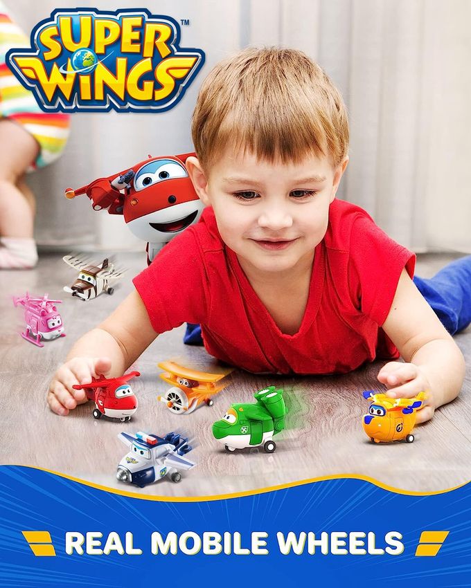 SUPER WINGS Toys, Transformer Toys 2 Inch, Airplane Toy For Kids 3-5 Years Old, 15 Packs Transforming Jet Playset, Real Mobile Wheels, Birthday Party Supplies For Preschool Boys And Girls - Image 3