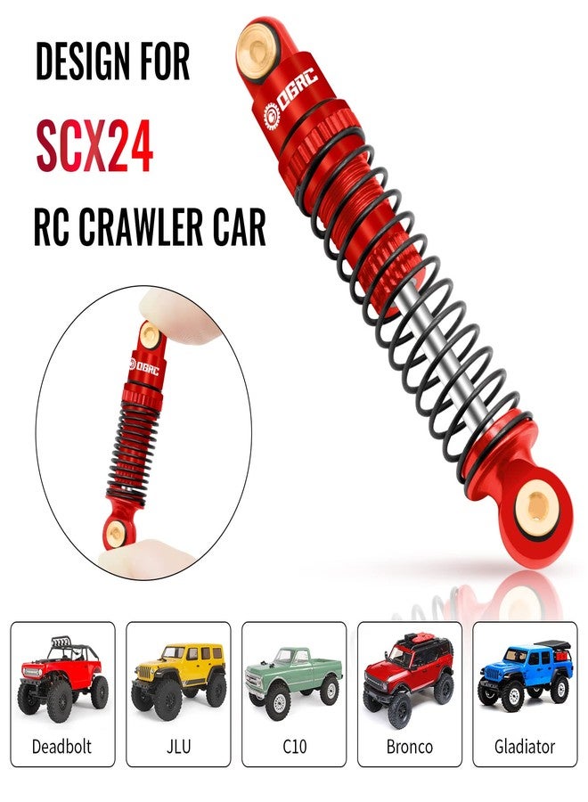 OGUNKE OGRC Shocks Absorber Oil Threaded Damper Aluminum Front & Rear Shocks for Axial SCX24 C10 JLU Deadbolt Gladiator Bronco Upgrade Parts (Red) - Image 4
