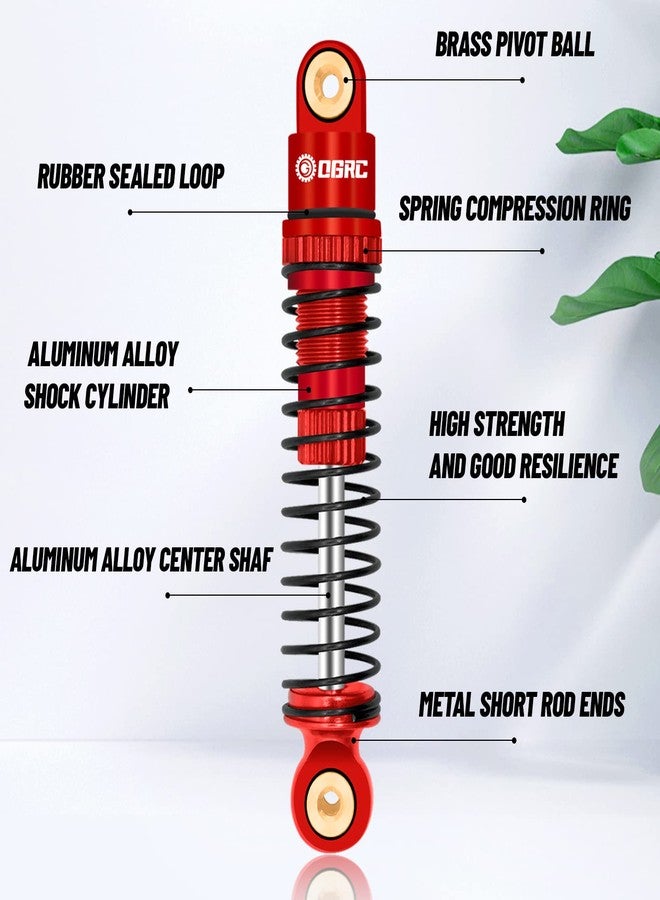OGUNKE OGRC Shocks Absorber Oil Threaded Damper Aluminum Front & Rear Shocks for Axial SCX24 C10 JLU Deadbolt Gladiator Bronco Upgrade Parts (Red) - Image 5