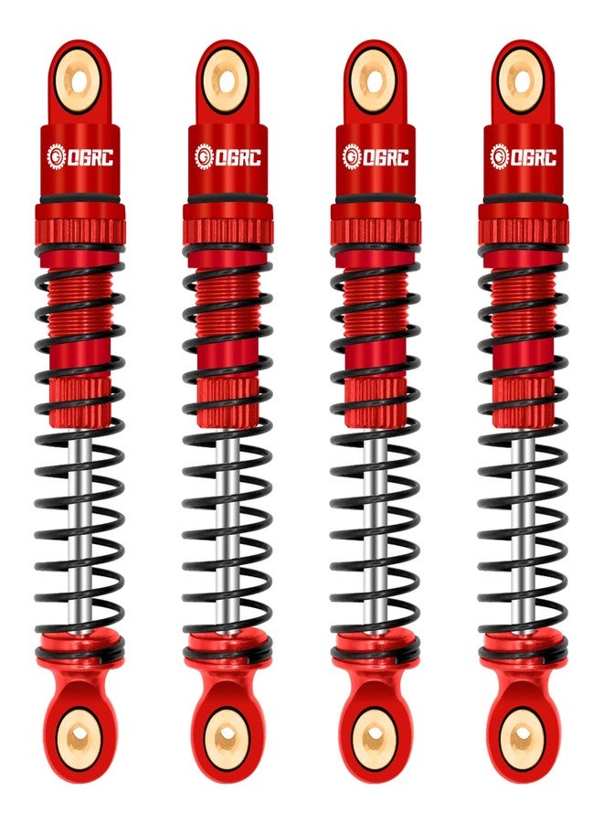 OGUNKE OGRC Shocks Absorber Oil Threaded Damper Aluminum Front & Rear Shocks for Axial SCX24 C10 JLU Deadbolt Gladiator Bronco Upgrade Parts (Red) - Image 1