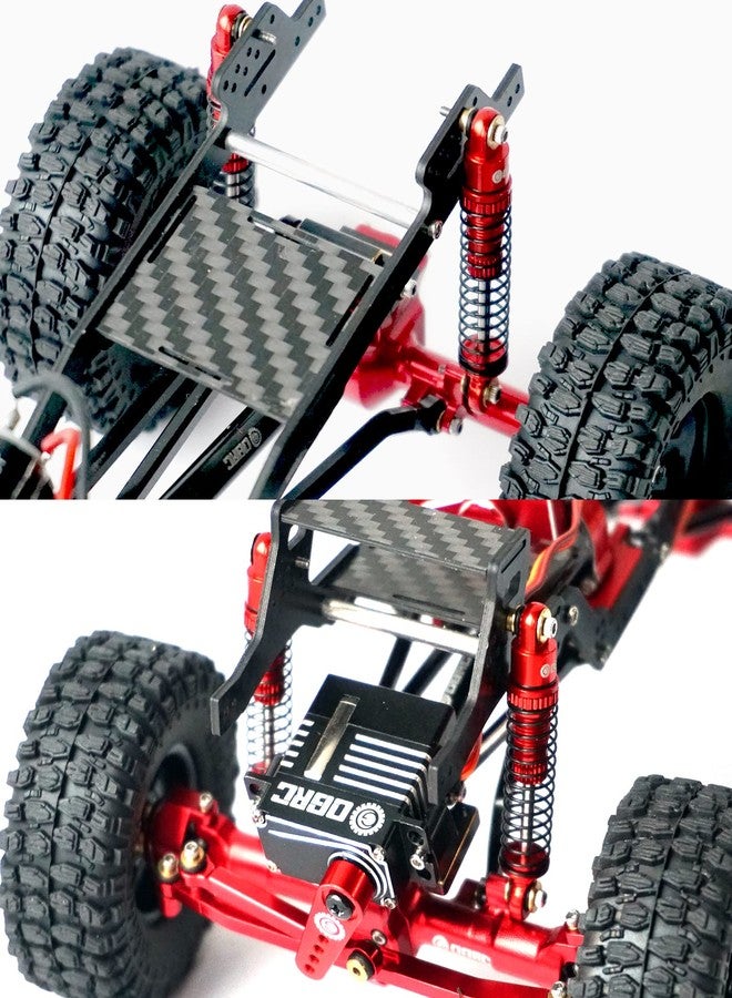 OGUNKE OGRC Shocks Absorber Oil Threaded Damper Aluminum Front & Rear Shocks for Axial SCX24 C10 JLU Deadbolt Gladiator Bronco Upgrade Parts (Red) - Image 2