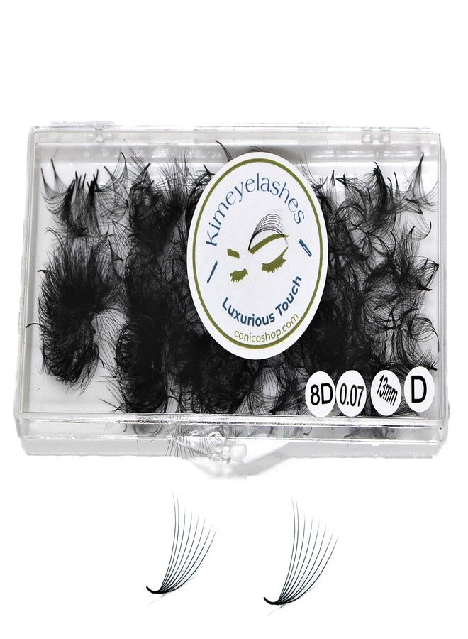 1000 مروحة رموش جاهزة، رموش روسية كثيفة مصنوعة يدويًا، رموش 6D 0.07 C و D Curl (11 مم، 8D - 0.07 - Curl C) - Image 1