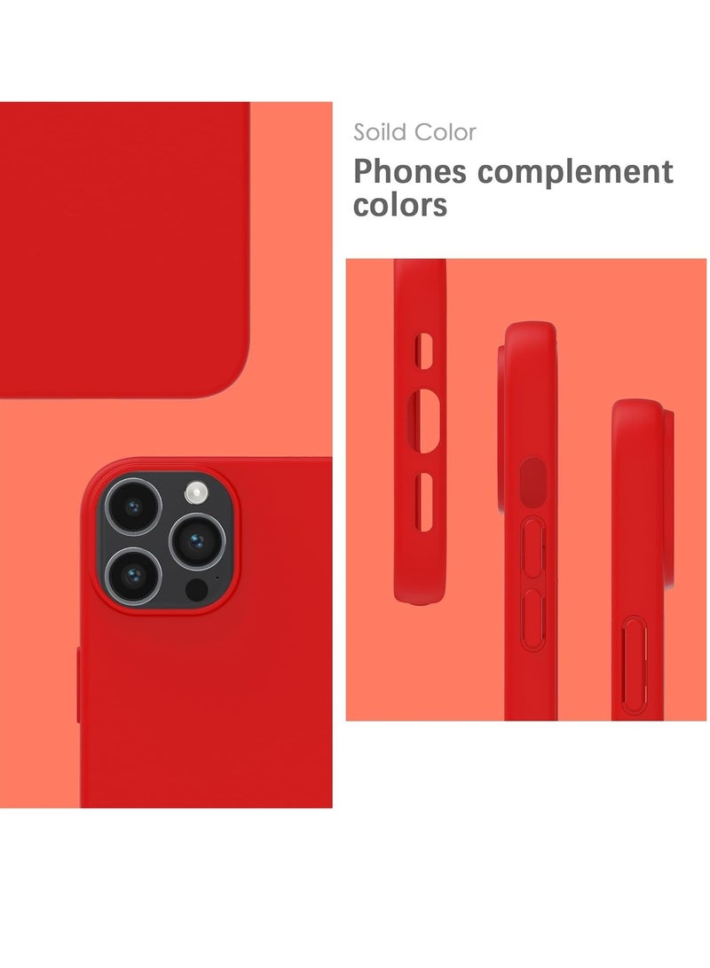 MUNTAQI  Silicone Case for iPhone 15 Pro Max, Soft-Touch, Shockproof, DustProof, Antiskid Full Body Armour Phone Cover for Apple iPhone 15 Pro Max - Red - Image 3