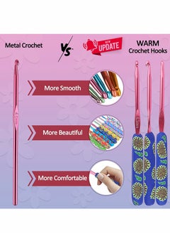 Excefore Crochet Hook Kit, 9 Pcs Aluminum Crochet Hook Set Soft Grip, 2mm-6mm Multicolour Stitches Craft Crochets Hook Sewing Tools  - Image 4
