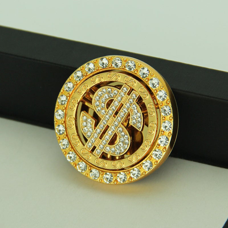 Xiaohongshu Same Diy Mobile Phone Shell Accessories Diamond-Embedded Rotatable Dollar Parking Sign Decoration Stick-On Accessories - Image 5