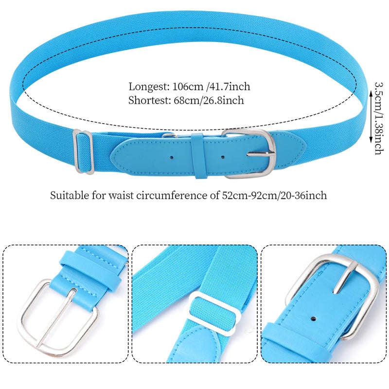 Dxhycc Youth Baseball Socks and Belt Combo Set Softball Baseball Socks and Elastic Waist Belt for Youth Boys Girls, Sky Blue - Image 2