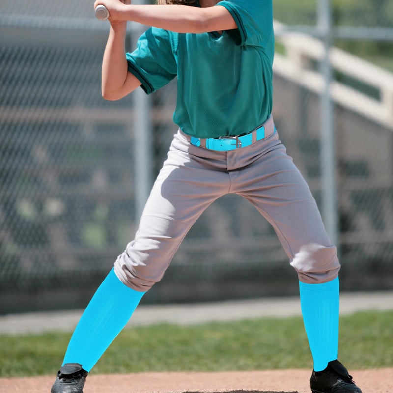 Dxhycc Youth Baseball Socks and Belt Combo Set Softball Baseball Socks and Elastic Waist Belt for Youth Boys Girls, Sky Blue - Image 5