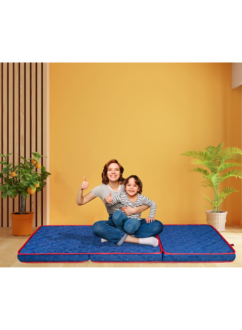 Comfy Luxury Exclusive Collection Guest/Travel 180x90x10cm Blue Folding Foam Portable Mattress - Image 2