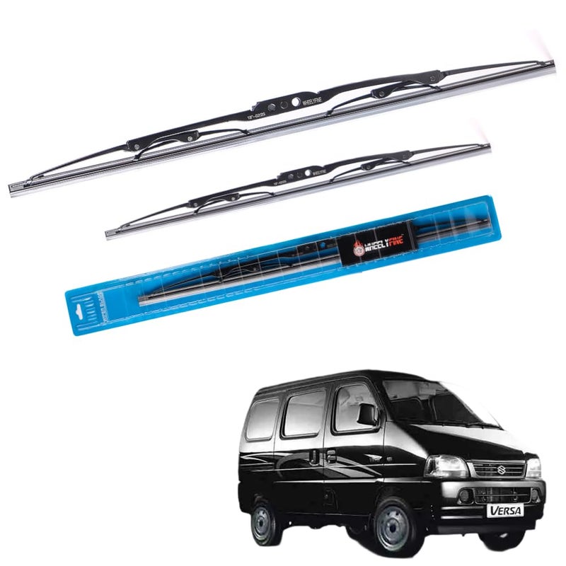 Wheelyfine Car Wiper Blades | Metal Frame | Water Repellent Windshield Wipers | Blade Refills (Maruti Versa (2001 Onwards) Dr 16"/Pa 16") - Image 1