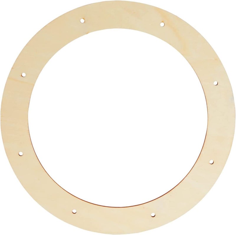 CLITHS Cliths Pack of 4 Wooden Wreath Ring with PreCut Holes for Crafts Easter Spring Home Decor Wall Door Hanging Wreaths Floral Hoop Garland 02 Inches Thick 115Inch Outer Diameter  - Image 5