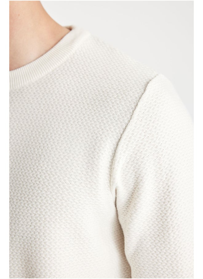 DeFacto Man Smart Casual Tricot Standart Fit Crew Neck Long Sleeve Pullover  - Image 4