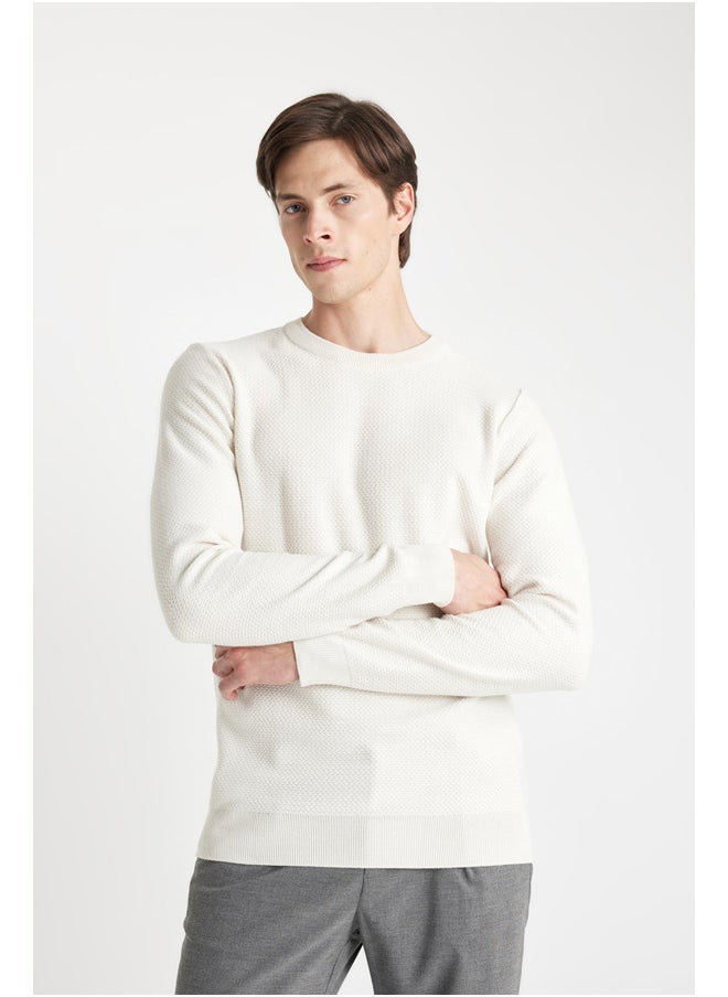 DeFacto Man Smart Casual Tricot Standart Fit Crew Neck Long Sleeve Pullover  - Image 3