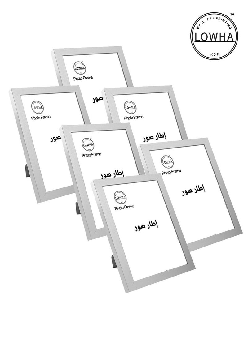 LOWHA - Set Of 6 Wall Or Tabletop Stand Photo Frame With Horizontal and Vertical Formats - Image 1