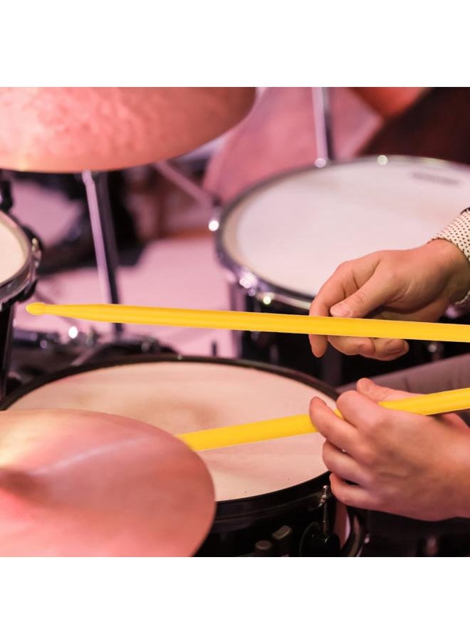 Thoraya 2 Pcs Nylon Drumstick Coloured Nylon Sticks for Jazz Drum/Drum Set Accessory (Yellow )  - Image 5