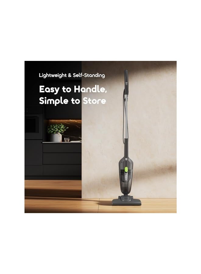 Oraimo 3-in-1 Stick Vacuum Cleaner – 600W High-Power Motor, 16kPa Suction, Dual HEPA Filtration, 500ml Dust Cup, 5m Cord, Lightweight Handheld Vacuum for Carpet, Tile & Hard Floors - Image 3