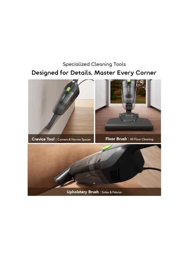 Oraimo 3-in-1 Stick Vacuum Cleaner – 600W High-Power Motor, 16kPa Suction, Dual HEPA Filtration, 500ml Dust Cup, 5m Cord, Lightweight Handheld Vacuum for Carpet, Tile & Hard Floors - Image 5