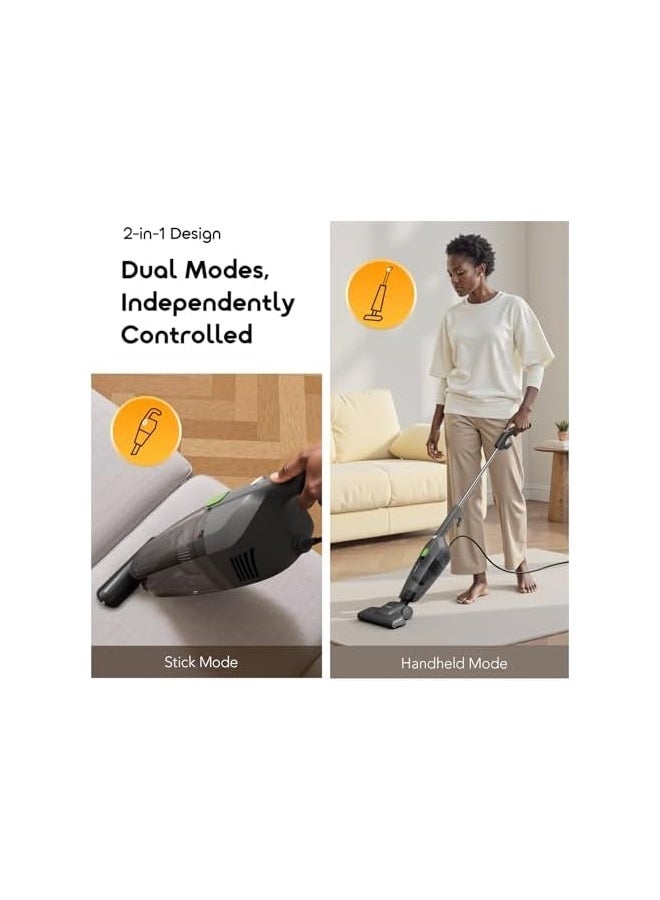 Oraimo 3-in-1 Stick Vacuum Cleaner – 600W High-Power Motor, 16kPa Suction, Dual HEPA Filtration, 500ml Dust Cup, 5m Cord, Lightweight Handheld Vacuum for Carpet, Tile & Hard Floors - Image 4
