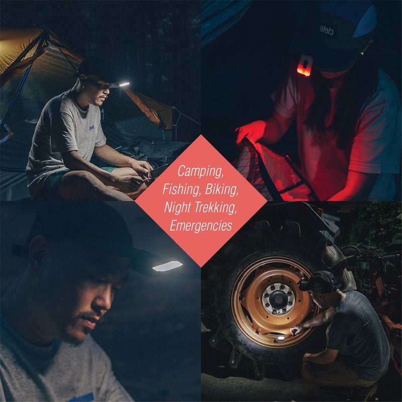 Claymore Capon 40B Red Clip-On Cap Light â€“ USB-C Rechargeable 230LM LED Headlamp | 3 Light Modes 180Â° Adjustable Beam IP54 Water Resistant Up to 12 Hrs Runtime for Camping, Running, Outdoor - Image 3