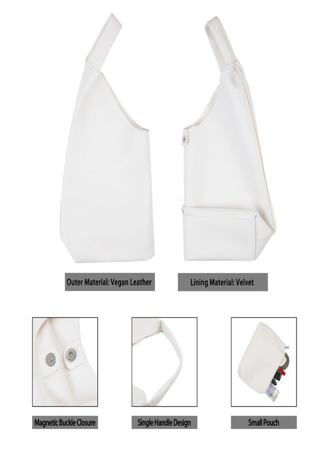 YLYYHH Leather Tote Bag, Oversized Hobo Bags, Large Tote Bag for Women Work, Vegan Leather Handbags Travel, Designer Leather Tote Handbag, White - Image 5