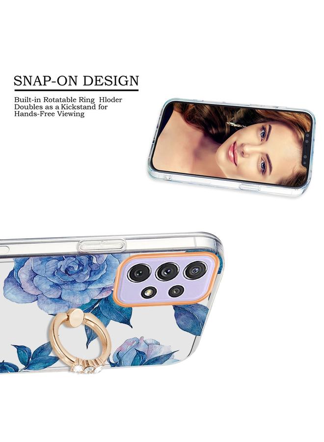 S-TOP Case For Samsung Galaxy A73 5G Ring IMD Flowers TPU Phone Case - Image 3