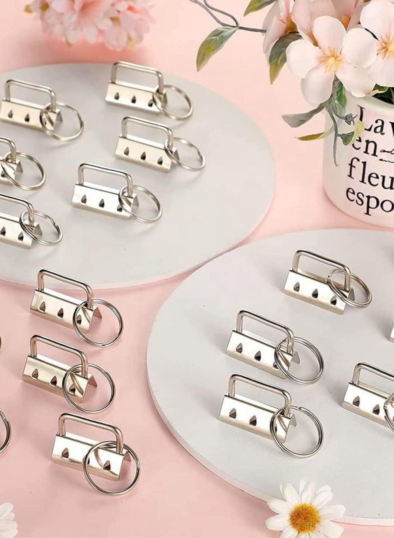 GGOOT 50Pcs Key Hardware with Split Rings Set Tail for Wristlet Clamp Lanyard DIY Tool with - Image 2
