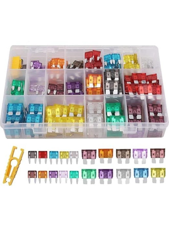 Lynacz Original Car Fuses Assortment Kit,Blade-Type RV Automotive Fuses,Standard and Mini Fuses Kit (2A/3A/5A/7.5A/10A/15A/20A/25A/30A/35A/40Amp),Replacement Fuses for Car,SUV,Auto,RV,Truck,Boat - Image 1