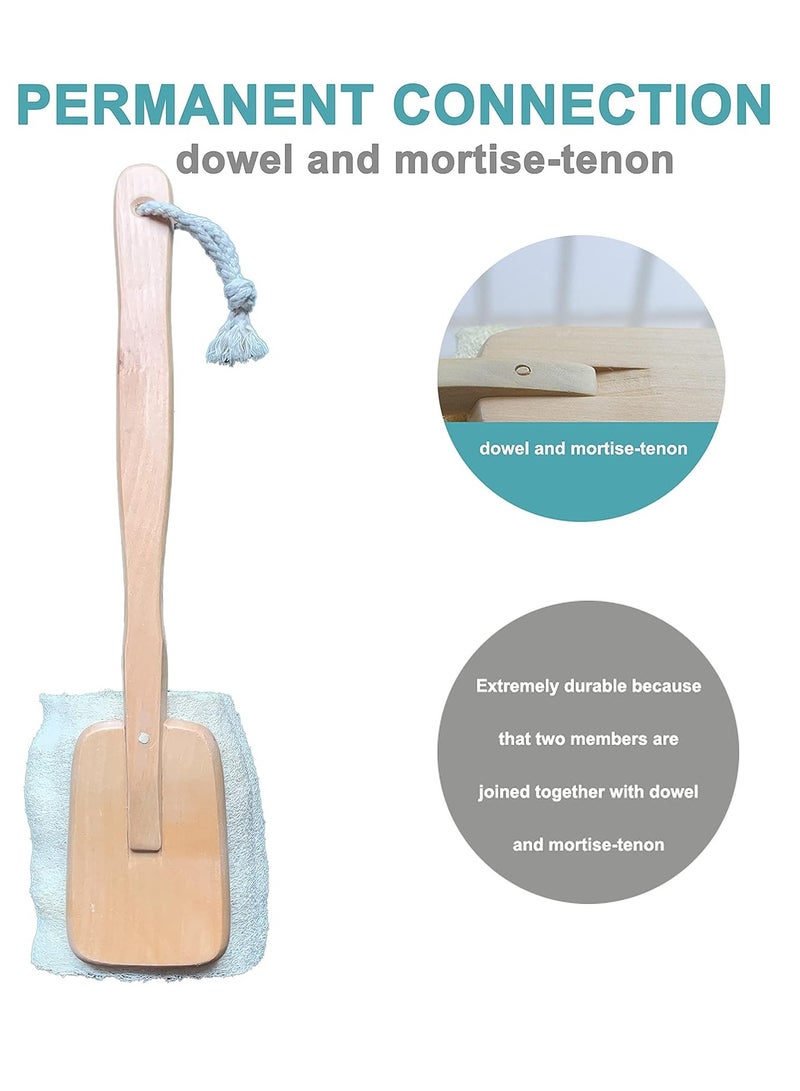 Mr.Cui'shop Natural Exfoliating Loofah luffa loofa Bath Brush On a Stick - with Long Wooden Handle Back Brush for Men & Women - Shower Sponge Body Back Scrubber Pack of 1 - Image 4
